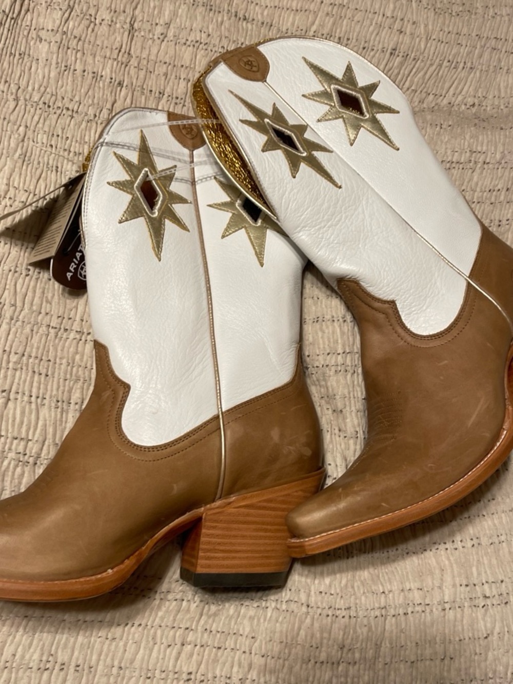 Ariat Gold Metallic Heeled Boots